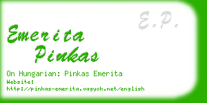emerita pinkas business card